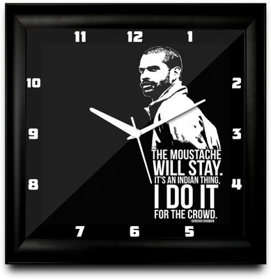 73% OFF on ShopMantra Shikhar Dhawan Quote Square Analog Wall Clock Black