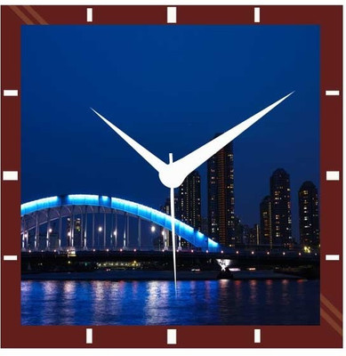 50% OFF on Moneysaver Eitai Bashi Bridge Japan Analog Wall Clock Multicolour