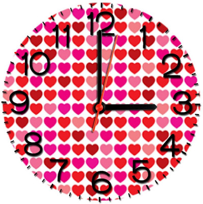 28% OFF on Ellicon 385 Heart Pattern Analog Wall Clock White