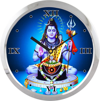 31% OFF on Shopping Monster Lord Shiva Religious Analog Wall Clock Silver