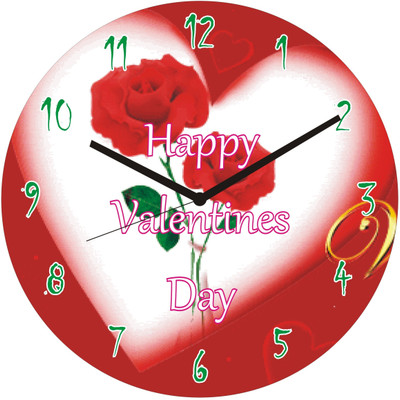 30% OFF on Panache Beautiful Hearts Valentine Analog 20 cm Dia Wall Clock Multicolor