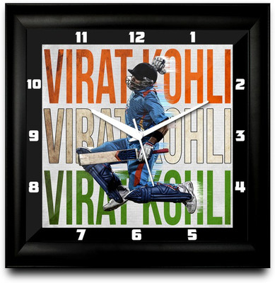 73% OFF on ShopMantra Just Virat Kohli Square Analog Wall Clock Black