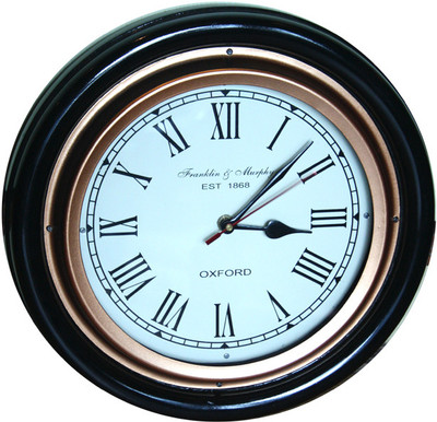 E-Studio Franklin and Murphy Analog Wall Clock Black, Brass E-Studio Franklin and Murphy Analog Wall Clock Black, Brass