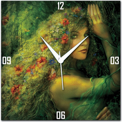 70% OFF on WebPlaza Abstract Girl Analog Wall Clock Multicolor