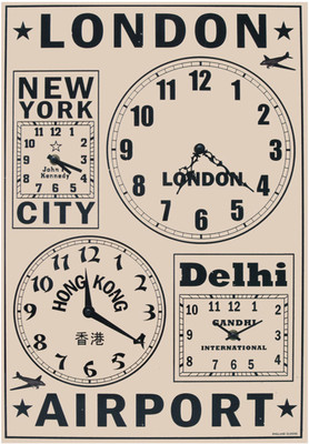 Kairos Frequent Flyers Analog Wall Clock Creme Kairos Frequent Flyers Analog Wall Clock Creme
