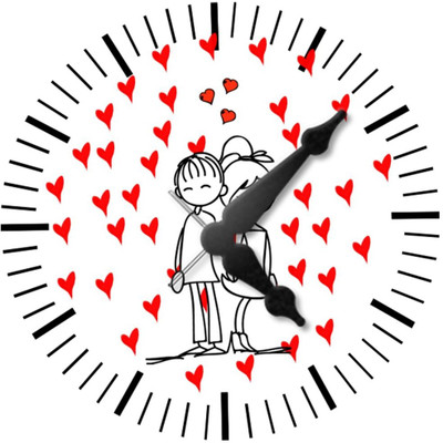 28% OFF on Ellicon 25 Love Couple Analog Wall Clock White