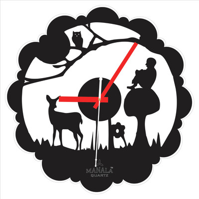 Manala Times Acrylic Fancy Analog Wall Clock Black Manala Times Acrylic Fancy Analog Wall Clock Black
