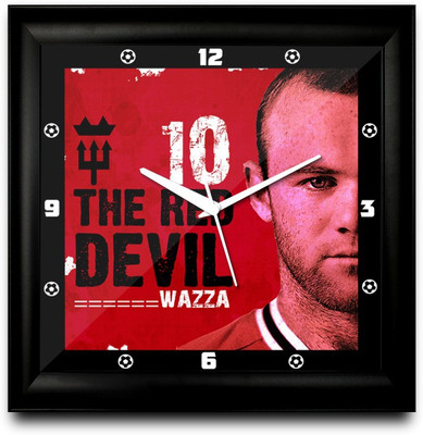 73% OFF on ShopMantra Wayne Rooney Red Devil Square Analog Wall Clock Black