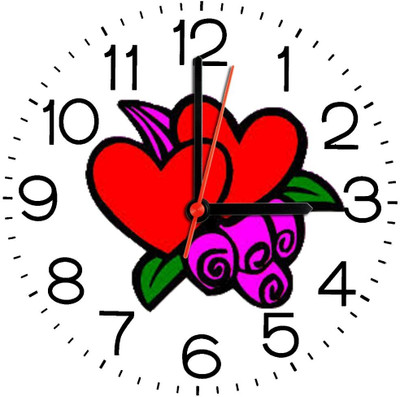 28% OFF on Ellicon 259 Rose And Flower Analog Wall Clock White