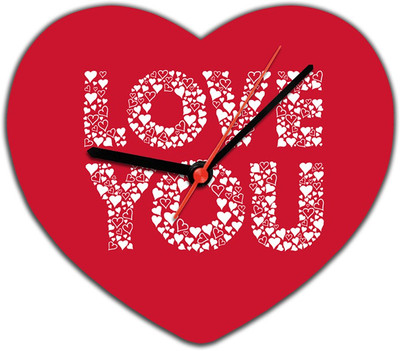 40% OFF on Lovely Collection Love You Analog Wall Clock Pink