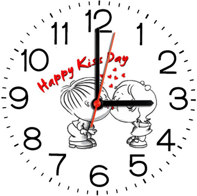 28% OFF on Ellicon 288 Happy Kiss Day Analog Wall Clock White