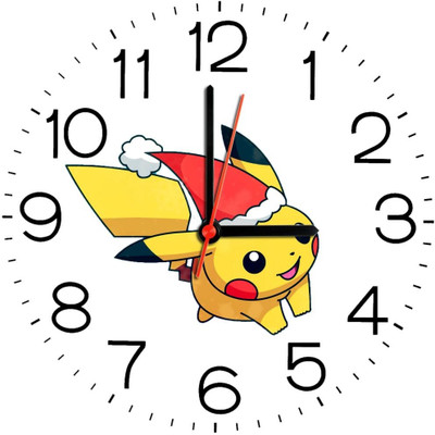 23% OFF on Ellicon B83 Pikachu Cartoon Analog Wall Clock White