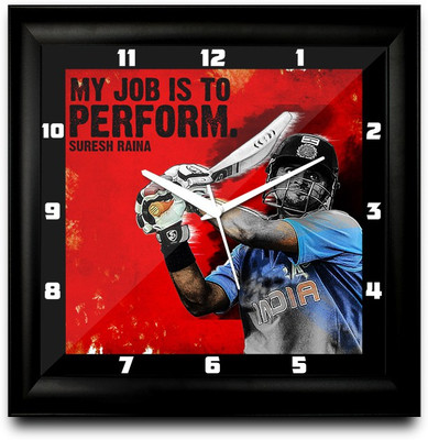 73% OFF on ShopMantra Suresh Raina Perform Square Analog Wall Clock Black