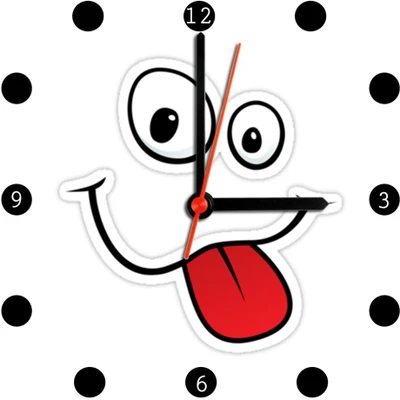 28% OFF on Ellicon 16 Funny Face Analog Wall Clock White