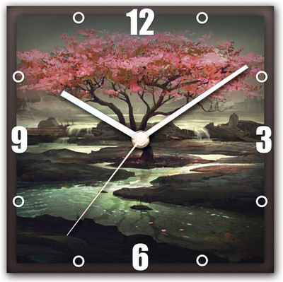 16% OFF on StyBuzz Pink Leaf tree Analog Wall Clock Multi Color