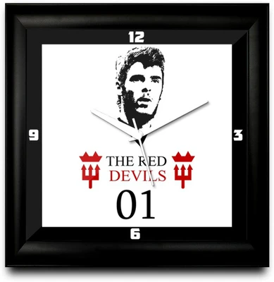 73% OFF on ShopMantra David De Gea The reds Footballer Square Analog Wall Clock Black