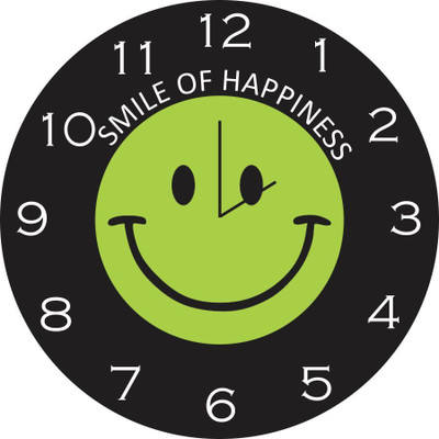 14% OFF on Everyday Gifts Smiely with Quote Analog Wall Clock Black