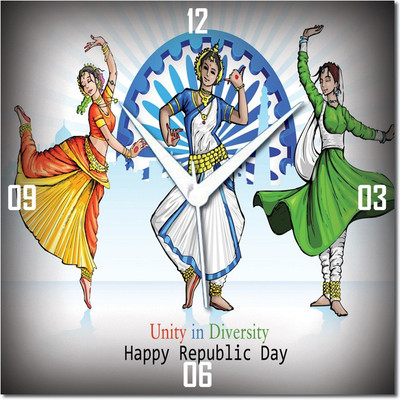 70% OFF on WebPlaza Indian Classical Dance Republic Day Analog Wall Clock Multicolor