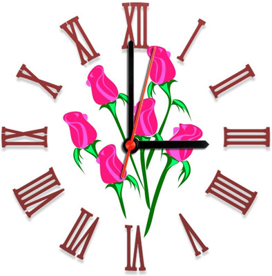 28% OFF on Ellicon 137 Rose Pink Analog Wall Clock White