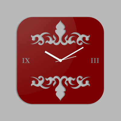 70% OFF on Creative Width Décor Abstract Style 2 Analog Wall Clock Red