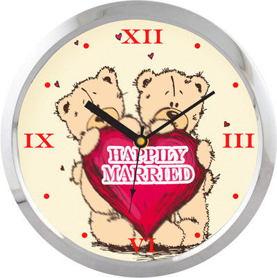 31% OFF on Shopping Monster Happily Married Teddy Designer Analog Wall Clock Silver 31% OFF on Shopping Monster Happily Married Teddy Designer Analog Wall Clock Silver