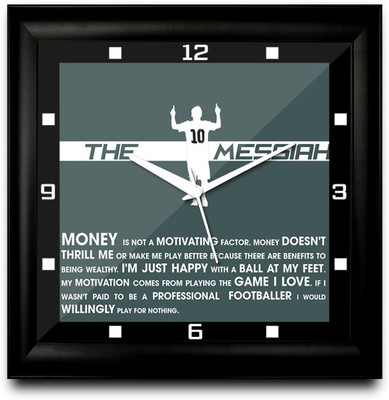 73% OFF on ShopMantra Leo Messiah Argentina Football Square Analog Wall Clock Black