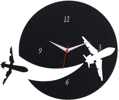 Home and You Laminated Aluminium sheet Analog Wall Clock Black Home and You Laminated Aluminium sheet Analog Wall Clock Black