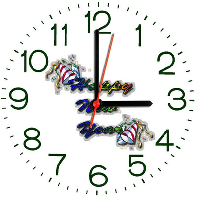 28% OFF on Ellicon 270 Happy New Year Analog Wall Clock White