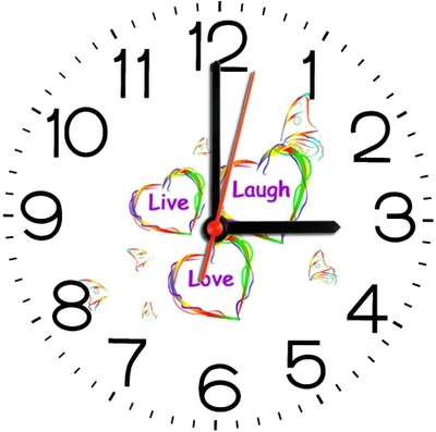 28% OFF on Ellicon 245 Live Love Laugh Analog Wall Clock White