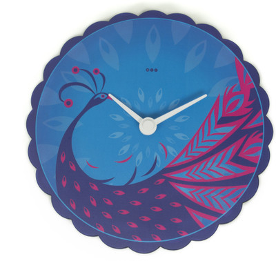 Made In India Classic Peacock -Round Analog Wall Clock Blue