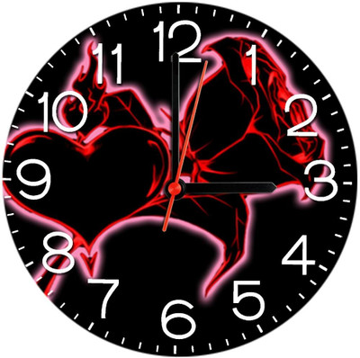 28% OFF on Ellicon 371 Rose And Heart Analog Wall Clock White 28% OFF on Ellicon 371 Rose And Heart Analog Wall Clock White