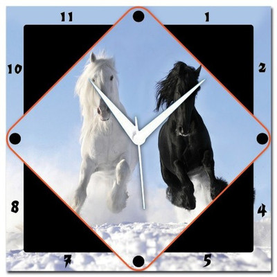 70% OFF on WebPlaza Two Horses Analog Wall Clock Multicolor