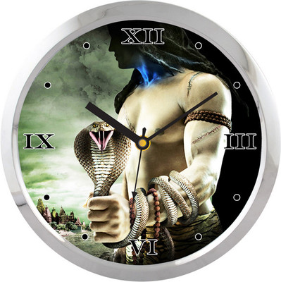 31% OFF on Shopping Monster Lord Shiva Religious Analog Wall Clock Silver