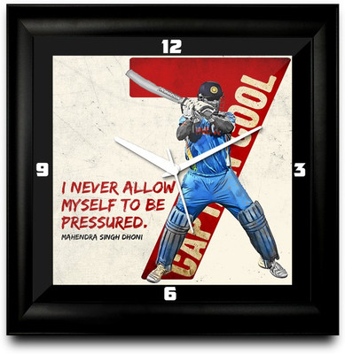 73% OFF on ShopMantra Mahendra Singh Dhoni Quote Square Analog Wall Clock Black