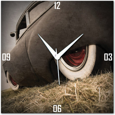 72% OFF on Amore Old Car Analog Wall Clock Multicolor