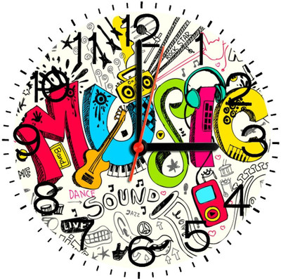 28% OFF on Ellicon 318 Music Background Analog Wall Clock White