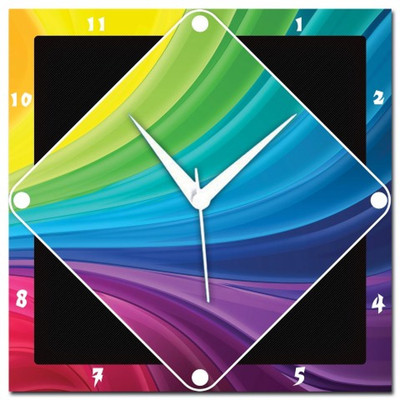 72% OFF on Amore Rainbow Abstract 107629 Analog Wall Clock Multicolor