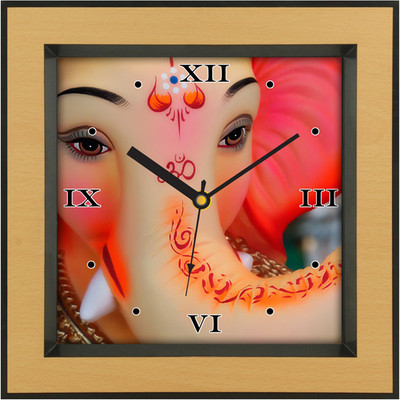 31% OFF on Shopping Monster Lord Ganesha Religious Analog Wall Clock Light Brown