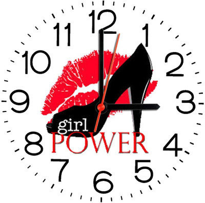 Ellicon 301 Girl Power Analog Wall Clock White Ellicon 301 Girl Power Analog Wall Clock White