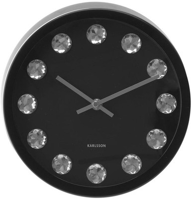 Karlsson Medium Diamond Nickel Analog Wall Clock Black Karlsson Medium Diamond Nickel Analog Wall Clock Black