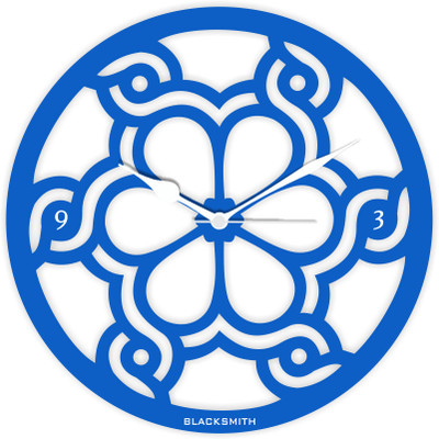 13% OFF on Blacksmith Designer Flower Blue Analog Wall Clock Light Blue