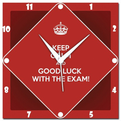 72% OFF on Amore Keep Calm And Good Luck With Exam Analog Wall Clock Red