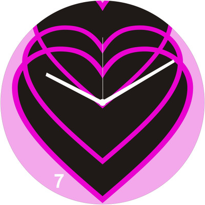 54% OFF on Panache Beautiful Hearts Valentine Analog 20 cm Dia Wall Clock Multicolor