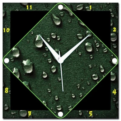 72% OFF on Amore Green Drops Analog Wall Clock Multicolor