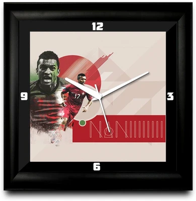 73% OFF on ShopMantra Luis Nani Portugal Football Square Analog Wall Clock Black