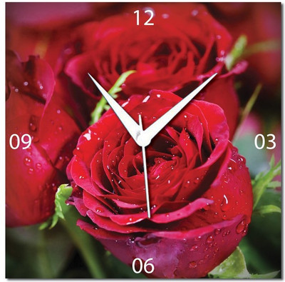 70% OFF on WebPlaza Love Roses Valentine Analog Wall Clock Multicolor