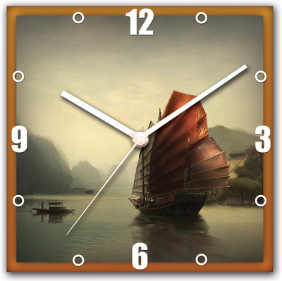 16% OFF on StyBuzz Vintage Ship Sailing Analog Wall Clock Multi Color