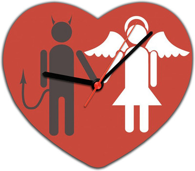 53% OFF on Lovely Collection Devil Angel Love Analog Wall Clock Red 53% OFF on Lovely Collection Devil Angel Love Analog Wall Clock Red