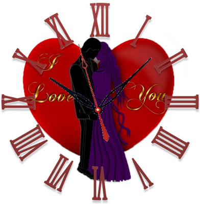 28% OFF on Ellicon 54 Love Couple Heart Analog Wall Clock White