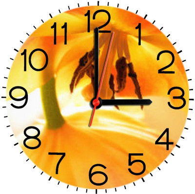 28% OFF on Ellicon 313 Yellow Orange Tulip Flower Analog Wall Clock White 28% OFF on Ellicon 313 Yellow Orange Tulip Flower Analog Wall Clock White